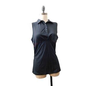 Lija Size M Medium Collared Sleeveless Athletic Sport Activewear Top Golf Tennis